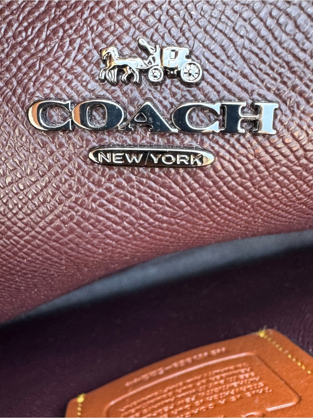 COACH *RARE* Charlie Navy Pebbled Leather Tote with Multicolor Studs - Picture 7 of 13